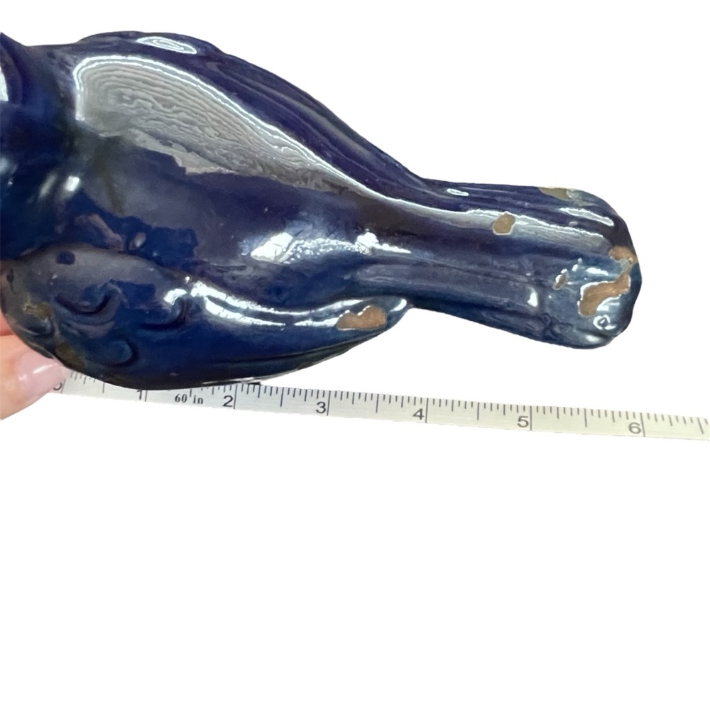 Blue Ceramic Bird Figurine - Picture 7 of 8